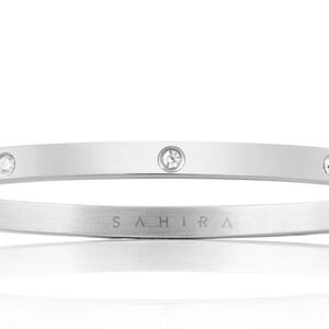 Silver Diamond Bangle Bracelet
